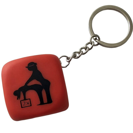 RED DICE KEYCHAIN ​​WITH POSES