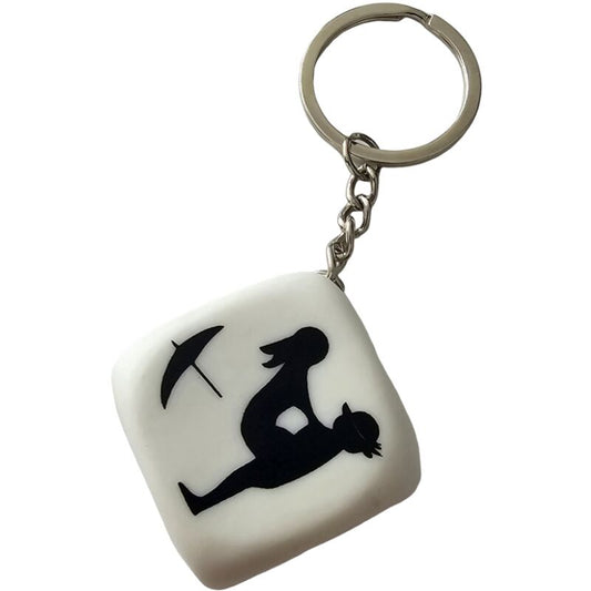 WHITE GIVEN KEYCHAIN ​​WITH POSES