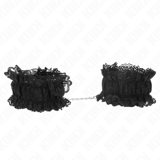 KINK - SUJECIONES DE MUÑECA ELÁSTICAS DE ENCAJE NEGRO