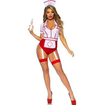 LEG AVENUE - DISFRAZ DE ENFERMERA SEXY ROJO/BLANCO M