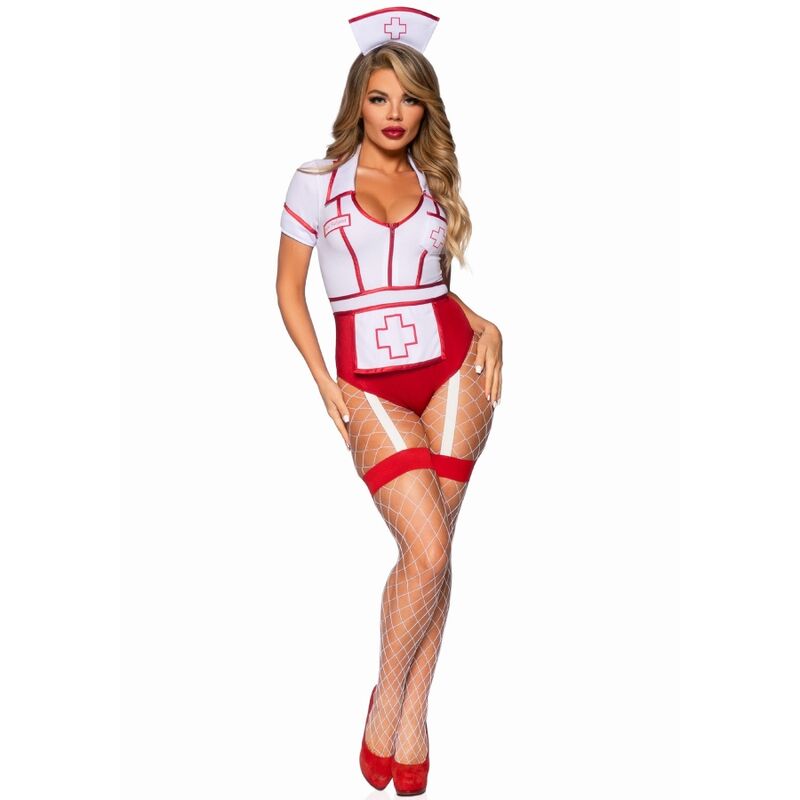 LEG AVENUE - DISFRAZ DE ENFERMERA SEXY ROJO/BLANCO M