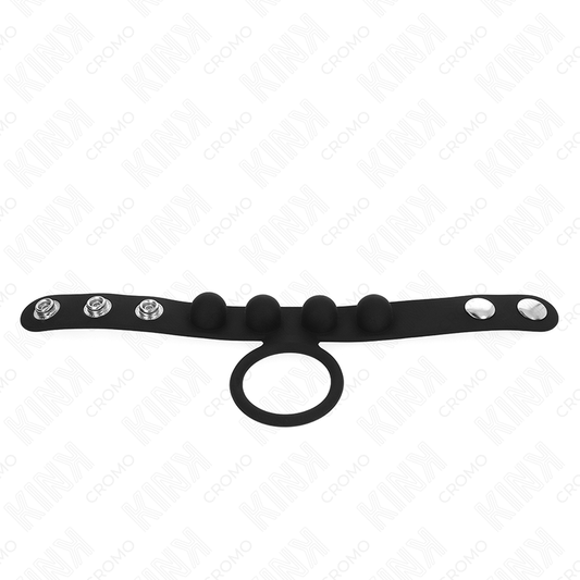KINK - ANILLO PARA EL PENE DE CUERO DE 3,5 CM CON CIERRE A PRESIÓN 23 X 2 CM