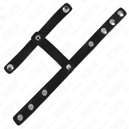 KINK - ANILLO DE CUERO AJUSTABLE PARA EL PENE Y DIVISOR DE BOLSA TINTA