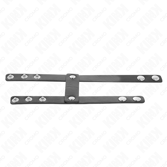 KINK - ANILLO DOBLE DE CUERO AJUSTABLE PARA EL PENE