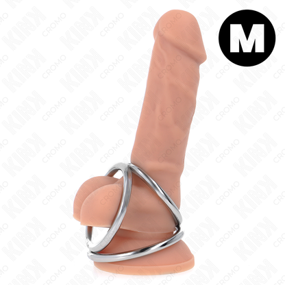 KINK - ANILLO TRIPLE PARA EL PENE DE METAL CROMADO DE 3,8 CM A 5 CM MODELO 2