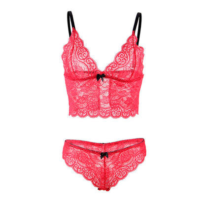 SUBBLIME - 953898 CAMISÓN DE SEDA Y ENCAJE + BRAGUITA ROJA S/M