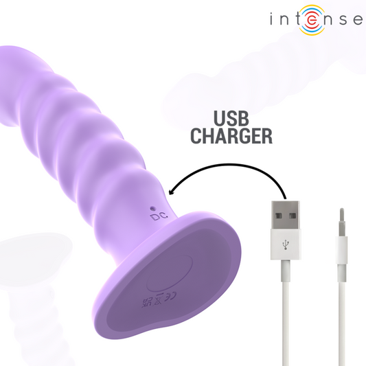 INTENSE - VIBRADOR BRENDA TALLA M DISEÑO ESPIRAL 10 VIBRACIONES CONTROL REMOTO MORADO