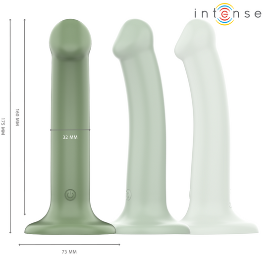 INTENSE - BECCA VIBRADOR CON VENTOSA 10 VIBRACIONES CONTROL REMOTO VERDE