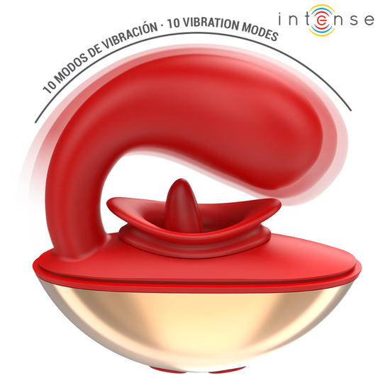 INTENSE - MARIAH VIBRADOR Y ESTIMULADOR EN FORMA DE U 10 VIBRACIONES ROJO
