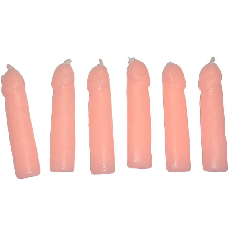 DIABLO PICANTE - 6 VELAS EM FORMA DE PÊNIS CARNE