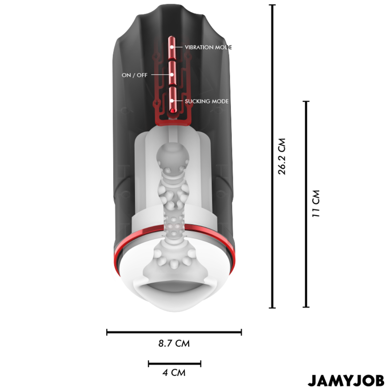 JAMYJOB - MASTURBADOR AUTOMÁTICO MEGABITE CON 5 MODOS DE SUCCIÓN Y VIBRACIÓN