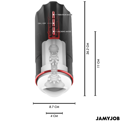 JAMYJOB - MASTURBADOR AUTOMÁTICO MEGABITE CON 5 MODOS DE SUCCIÓN Y VIBRACIÓN
