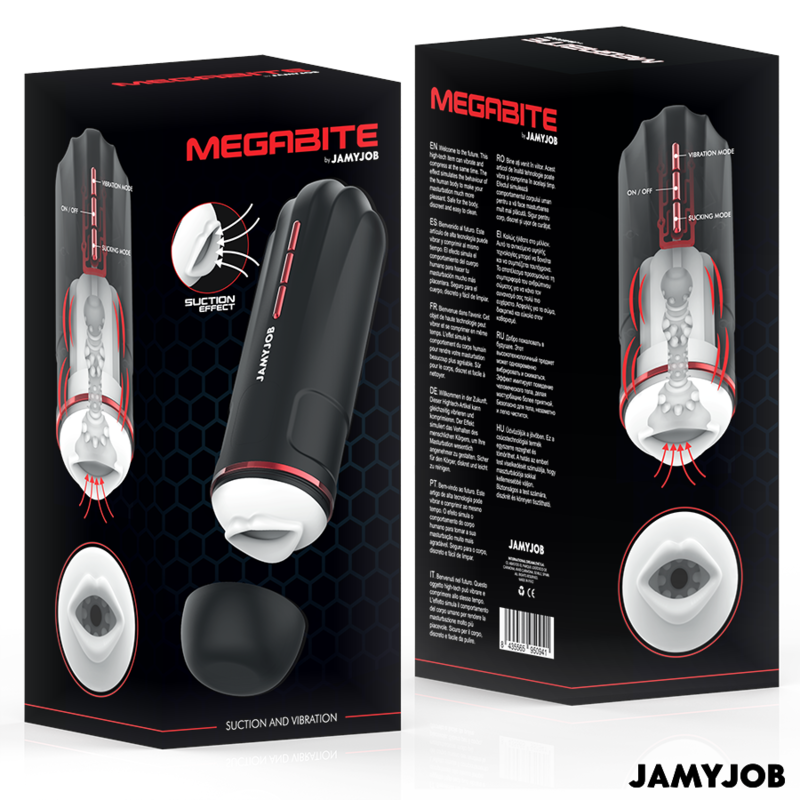 JAMYJOB - MASTURBADOR AUTOMÁTICO MEGABITE CON 5 MODOS DE SUCCIÓN Y VIBRACIÓN