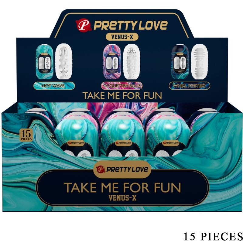 PRETTY LOVE - MASTURBADORES MASTURBADORES MASCULINOS DE SILICONA BLANCA VENUS X 15
