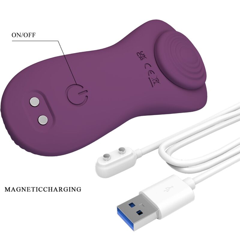 PRETTY LOVE - MASAJEADOR DE CLÍTORIS MANE LAY ON 10 VIBRACIONES CONTROL REMOTO MORADO