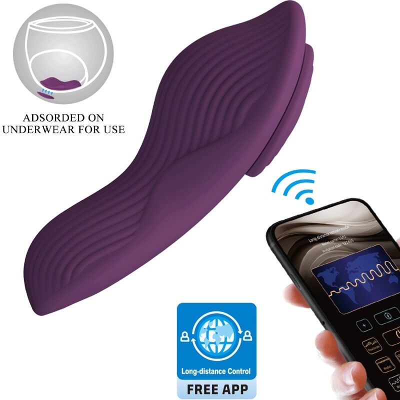 PRETTY LOVE - MASAJEADOR DE CLÍTORIS MANE LAY ON 10 VIBRACIONES CONTROL REMOTO MORADO