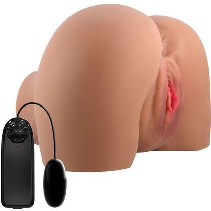 CRAZY BULL - VIBRADOR MILA BUTT CON VAGINA Y ANO REALISTAS CONTROL REMOTO CARNE