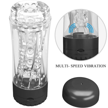 PRETTY LOVE - MASTURBADOR MASCULINO TAMARA MULTIVELOCIDAD VIBRADOR NEGRO