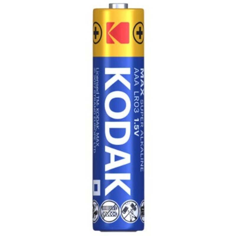 KODAK - PILAS ALCALINAS MÁXIMAS AAA LR03 PAQUETE DE 20 PILAS