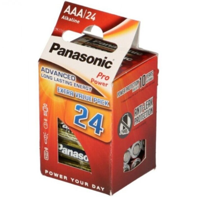PANASONIC - AAA ALKALINE BATTERY PRO POWER LR03 PACK*24