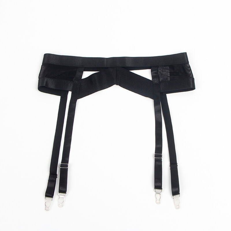 SUBBLIME - 955236 CONJUNTO DE SUJETADOR BONDAGE NEGRO CON LIGUERO S/M