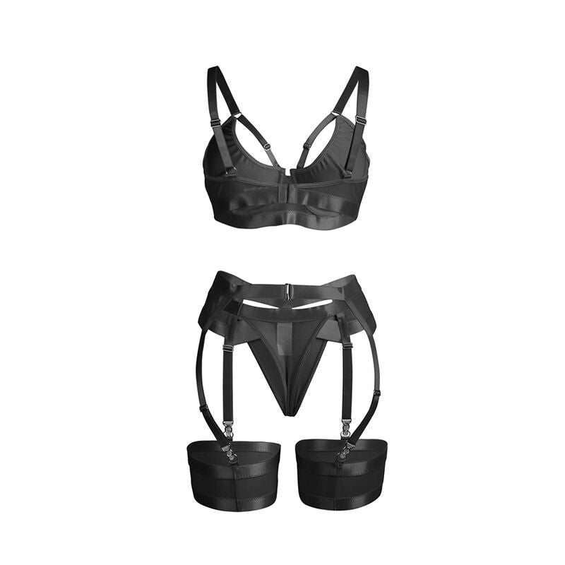 SUBBLIME - 955243 SUJETADOR BONDAGE NEGRO CON LIGUERO L/XL