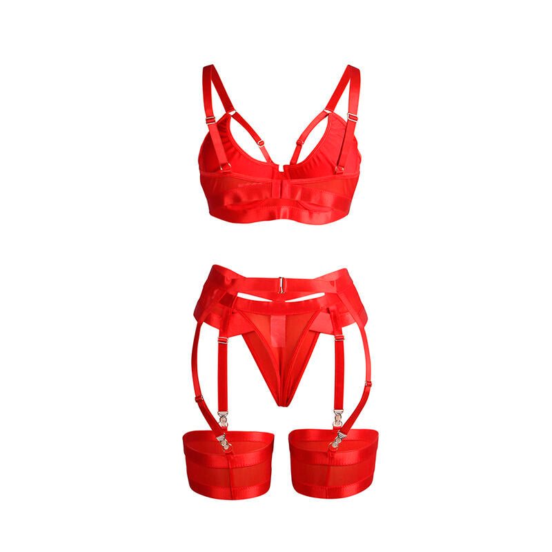 SUBBLIME - 955267 Conjunto de sujetador y liga rojo con liga L/XL