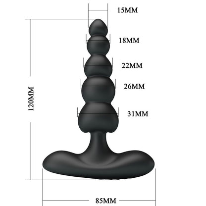 PRETTY LOVE - VIBRADOR ANAL SIDNEY 10 VIBRAÇÕES PRETO