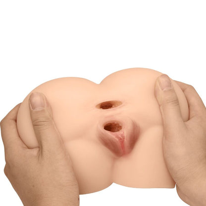 CRAZY BULL - VIBRADOR TRASEIRO ROLONDA COM VAGINA E ÂNUS REALISTAS NATURAIS