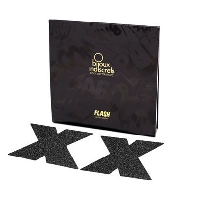BIJOUX - INDISCRETS PEZONES FLASH CROSS NEGRO