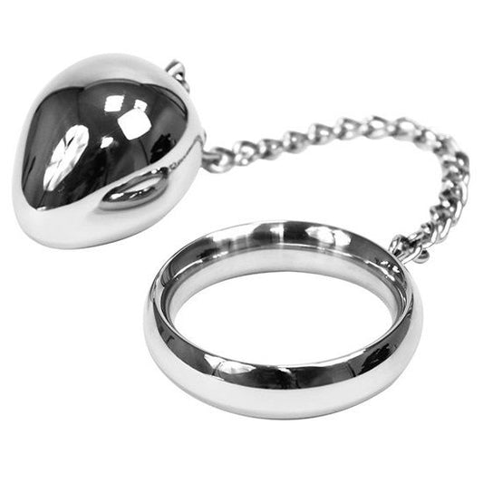 METAL DURO - ANILLO PARA PENE DE 40 MM + CADENA CON BOLA DE METAL
