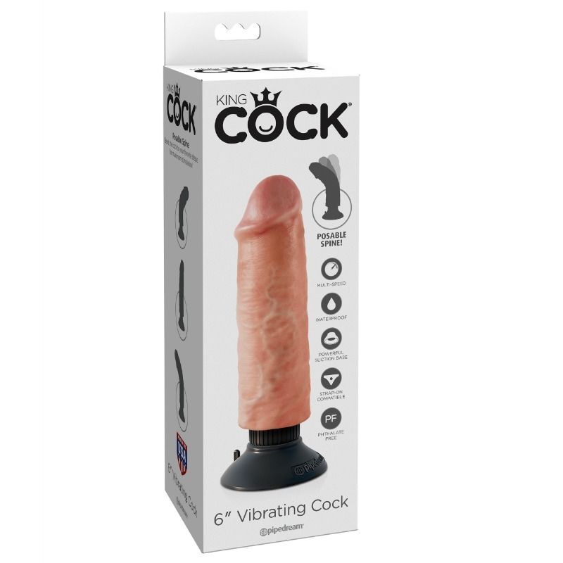 KING COCK - DILDO VIBRADOR 15,24 CM NATURAL