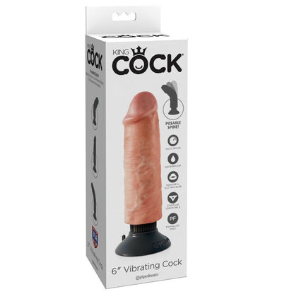 KING COCK - DILDO VIBRADOR 15,24 CM NATURAL