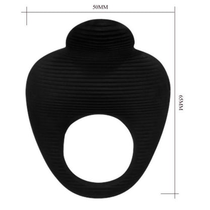PRETTY LOVE - ANILLO VIBRADOR NEGRO DEDAL