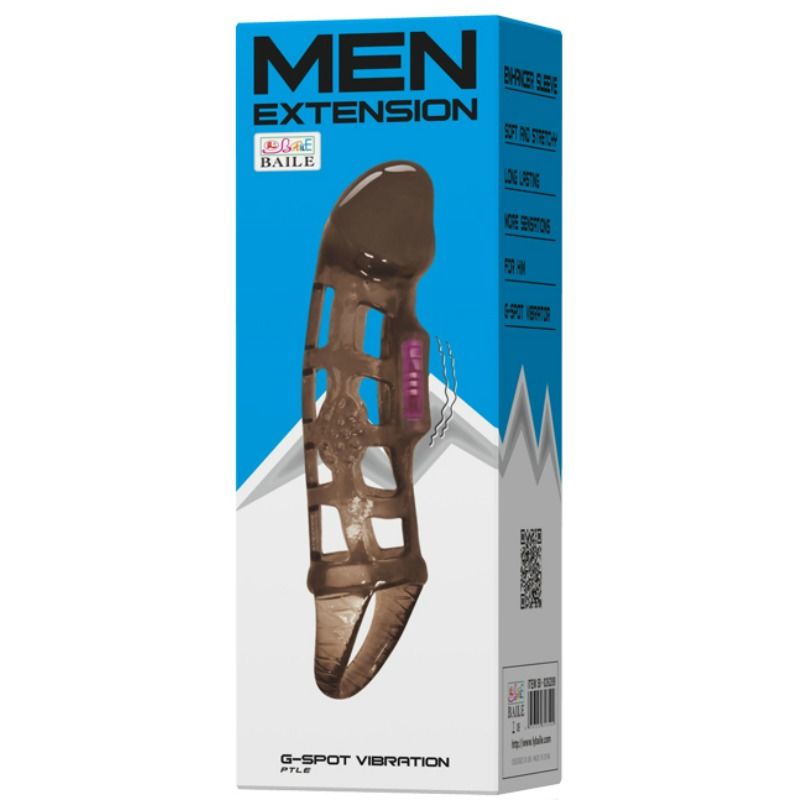 BAILE - FUNDA DE EXTENSIÓN DE PENE CON VIBRADOR Y MANGO DE 13,5 CM