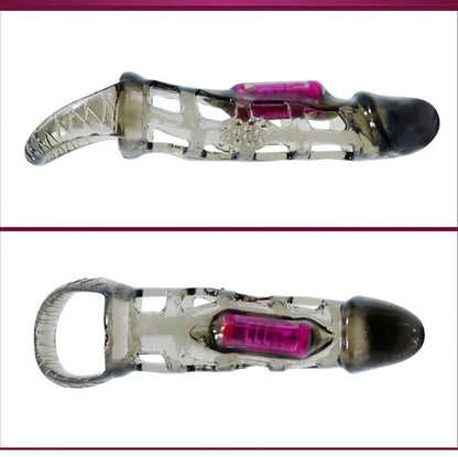 BAILE - FUNDA DE EXTENSIÓN DE PENE CON VIBRADOR Y MANGO DE 13,5 CM