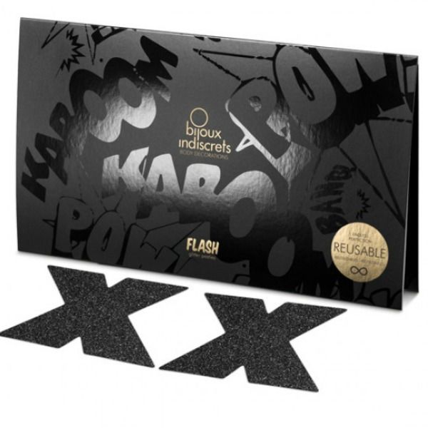 BIJOUX - INDISCRETS PEZONES FLASH CROSS NEGRO