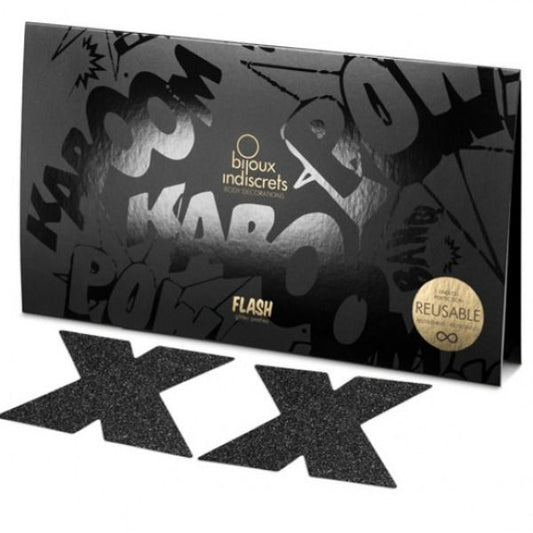 BIJOUX - INDISCRETS PEZONES FLASH CROSS NEGRO