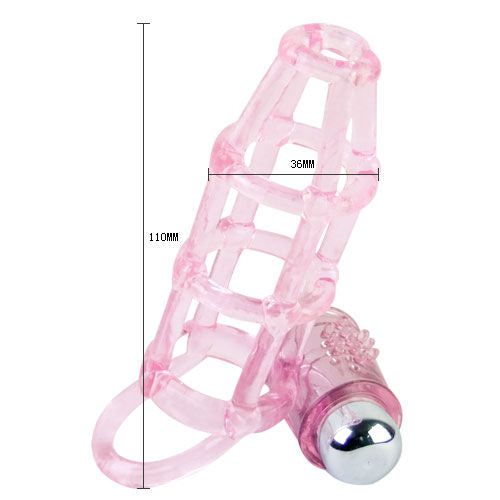 BAILE - DULCE FUNDA Y ANILLO DE SILICONA 10 RITMOS PARA EL PENE ROSA