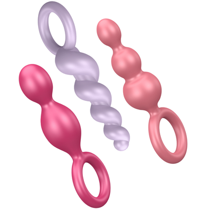 SATISFYER - SET DE 3 TAPONES ANALES TRICOLOR