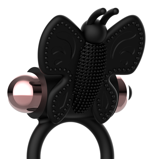 COQUETTE CHIC DESIRE - ANILLO MARIPOSA CON VIBRADOR NEGRO/ORO