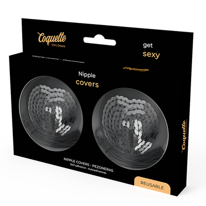 COQUETTE CHIC DESIRE - CUBREPUNTAS CON LENTEJUELAS NEGRAS