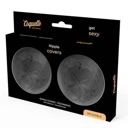 COQUETTE CHIC DESIRE - CUBREPUNTAS DE ENCAJE NEGRO